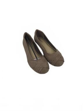 Ataiwee Women's Brown Faux Suede Ballet Flats w/Crisscross Strappy Design S-9.5W